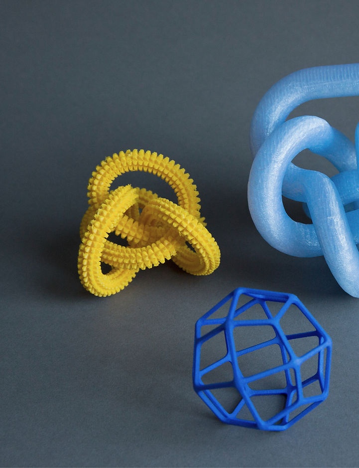 Pezzi stampati in 3D da modelli geometrici: knot, lattice e struttura tubolare
