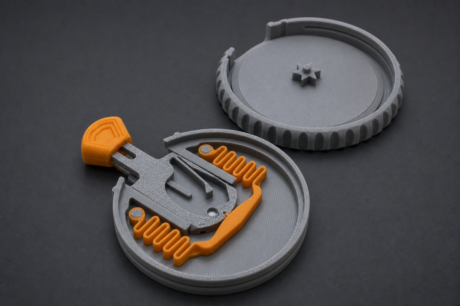 Assieme rotativo FDM grigio/arancio — Castalia Lab Bologna