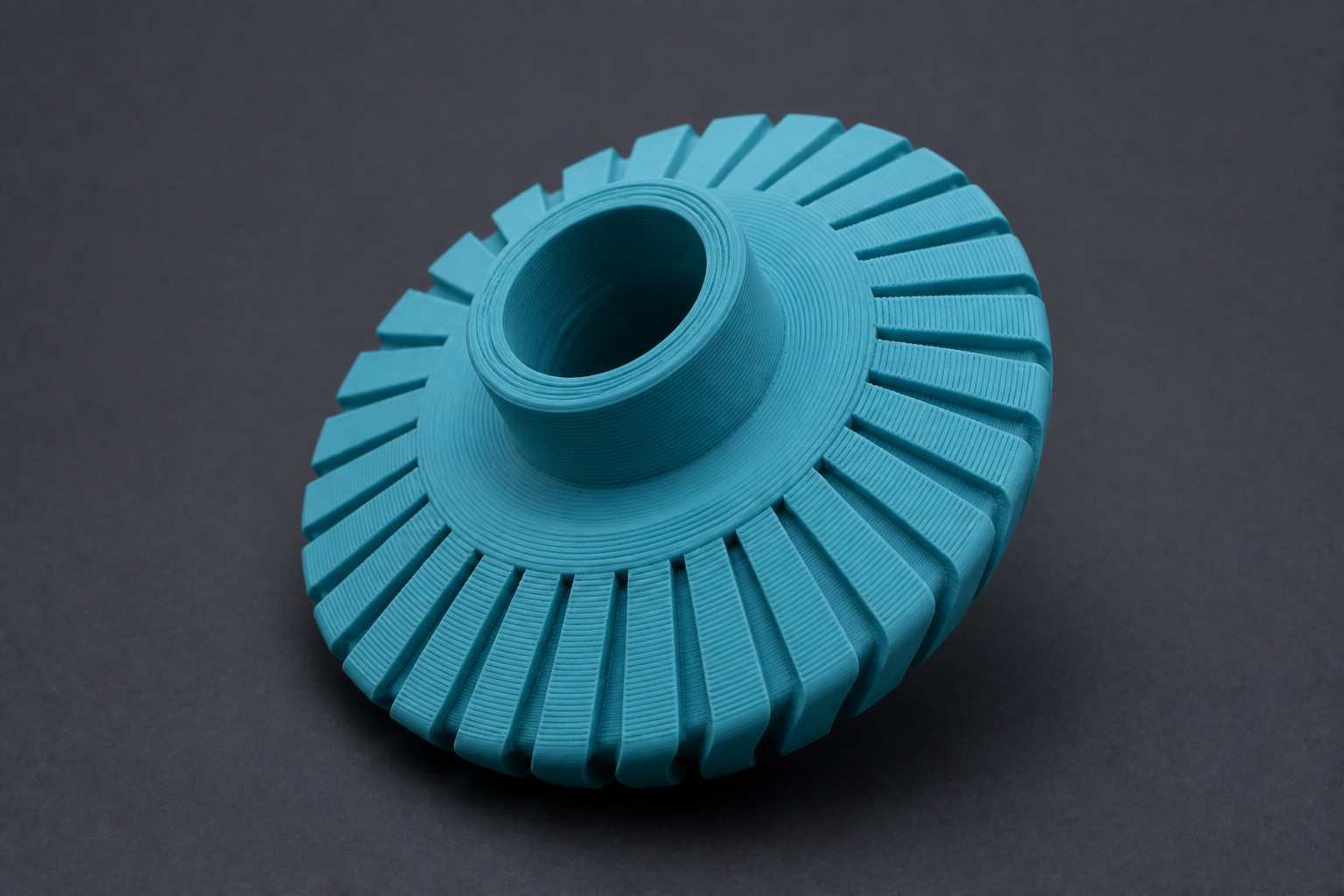 Rotore/pale FDM teal per prototipo industriale — Castalia Lab Brescia