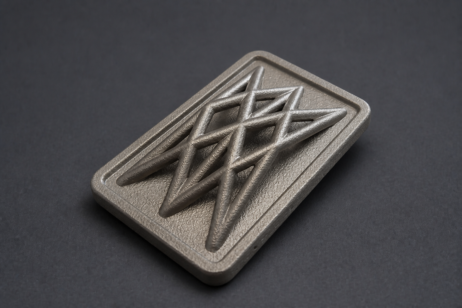 Piastra in metallo con lattice AM — Castalia Lab