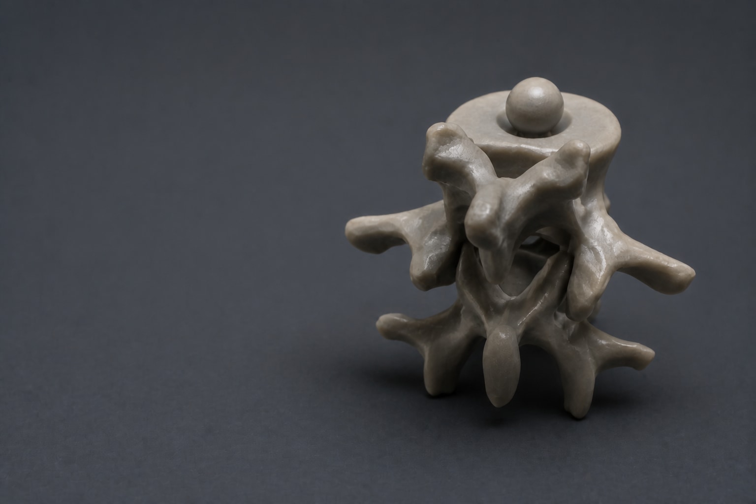 Modello anatomico dettagliato in resina grigia — Castalia Lab Napoli